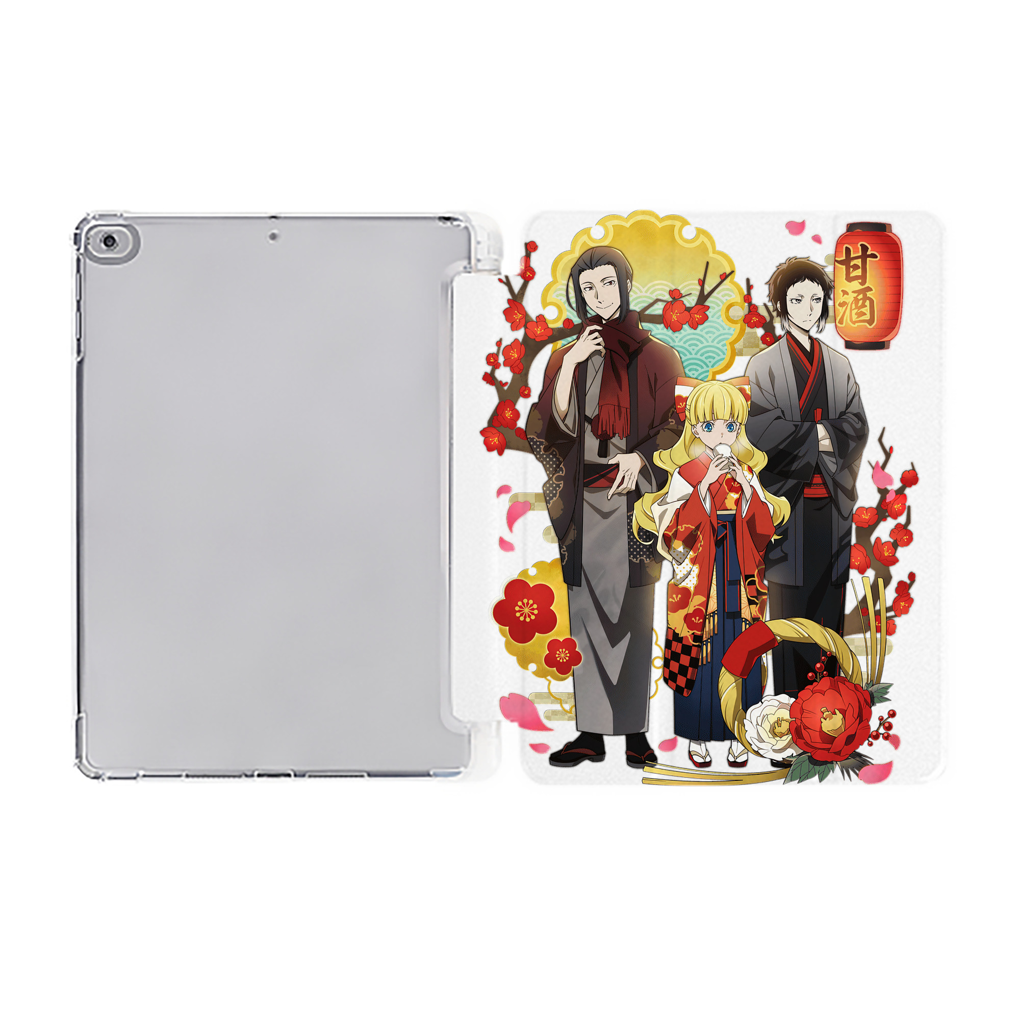 （画像用） 文豪ストレイドッグス Bungo Stray Dogs IPad ケース ペン収納付き 三つ折りスタンド PUレザー×シリコン 対応機種9.5/10.5/10.9インチ